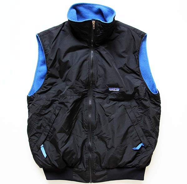 90s patagoniaパタゴニア フリースライナー ナイロンベスト 黒 L