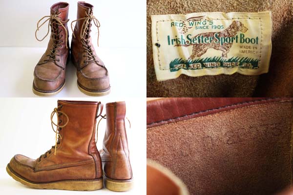 70s REDWINGレッドウイング 877 犬タグ アイリッシュセッター ブーツ