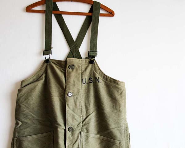 40s 米軍 U.S.NAVY N-1 デッキパンツ オリーブドラブ S