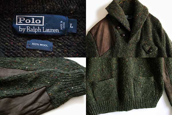 ポロ ラルフローレン ショールカラー ガンパッチ&エルボーパッチ付き