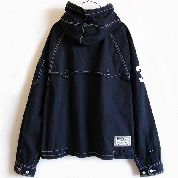 ポロ ラルフローレン ビッグポニー コットン×ナイロン パーカー 黒 XL
