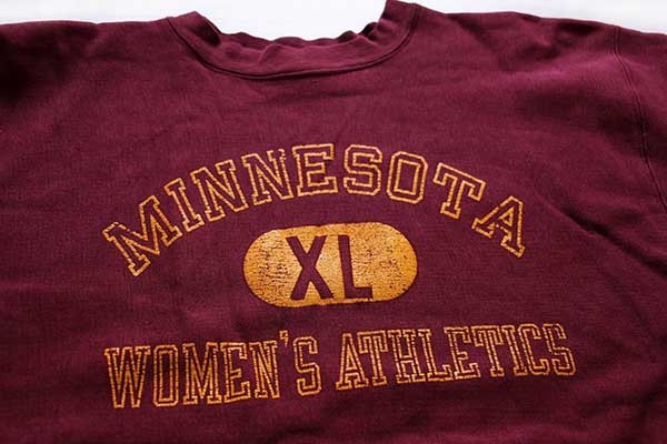 80s USA製 Championチャンピオン MINNESOTA 三段中抜き リバース