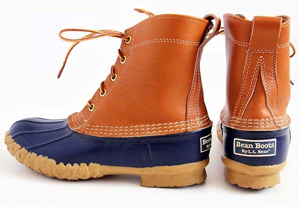 90s USA製 L.L.Bean 5ホール ビーンブーツ タン×ネイビー 7LM