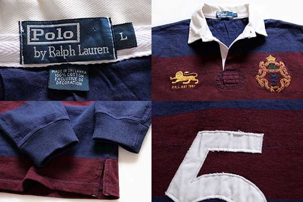 ポロ ラルフローレン ナンバリング 太ボーダー コットン ラガーシャツ