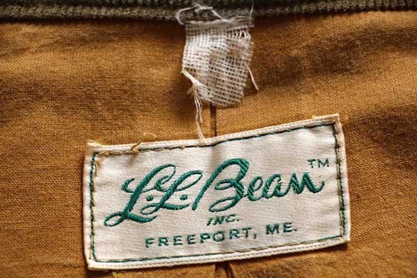 70s L.L.Bean 筆記体タグ ダック地 ハンティングジャケット カーキ