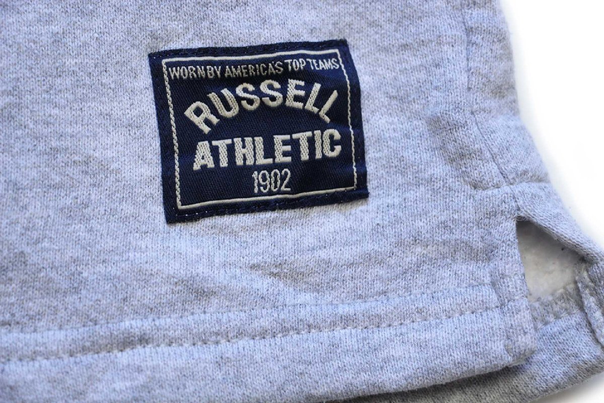 90s USA製 RUSSELLラッセル 無地 ヘンリーネック スウェット 杢グレー