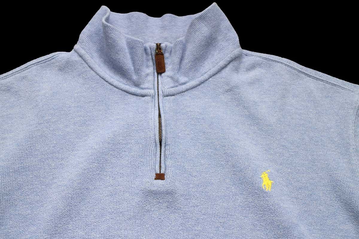 ポロ ラルフローレン ワンポイント ハイネック ハーフジップ コットン