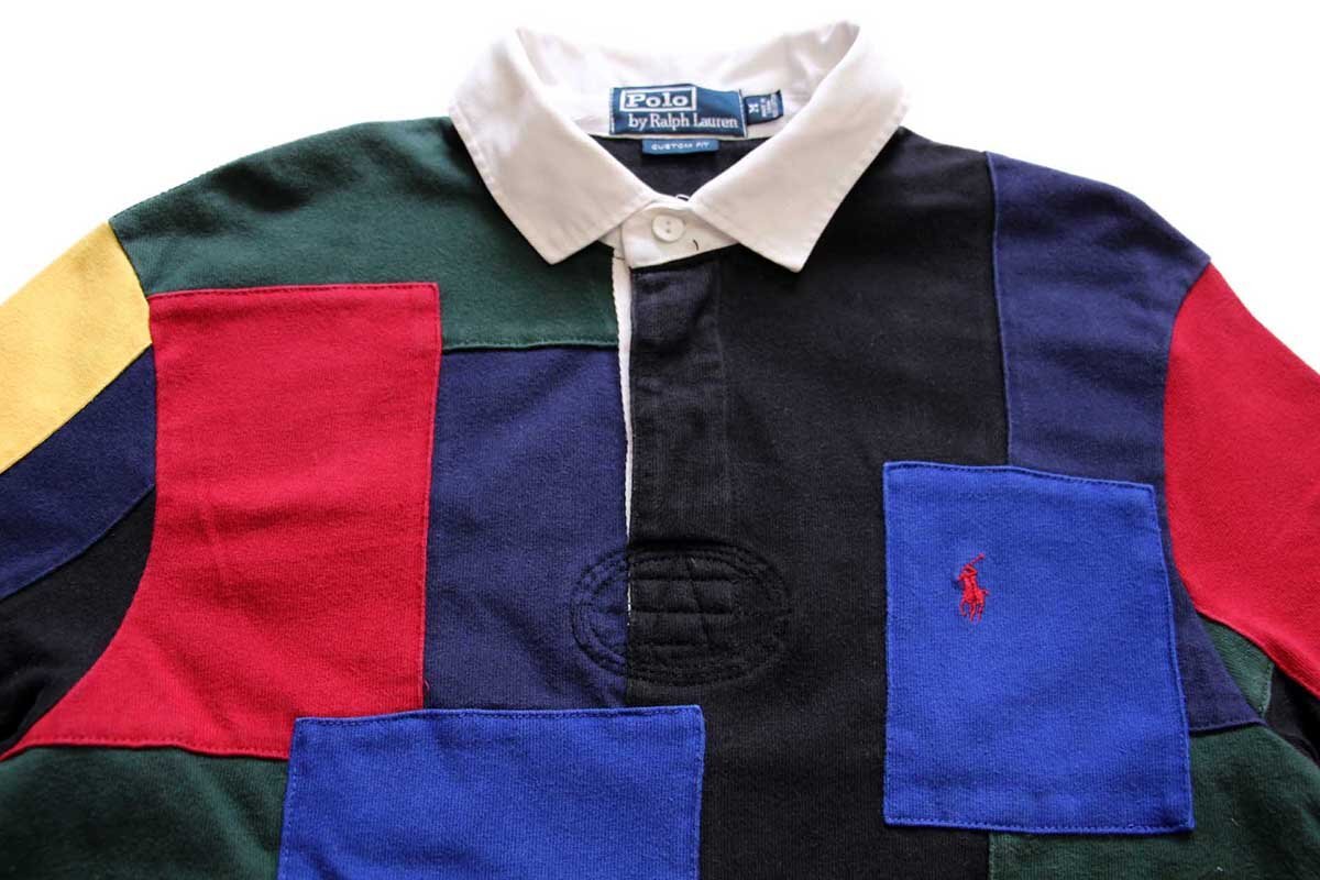 00s ポロ ラルフローレン CUSTOM FIT パッチワーク コットン ラガー