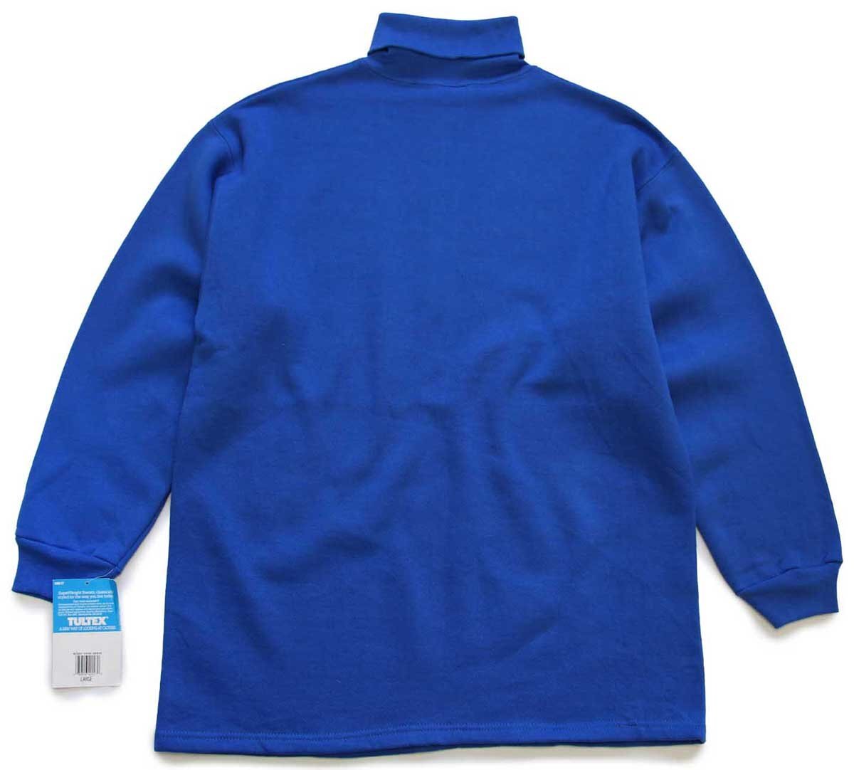 デッドストック☆90s USA製 TULTEX 無地 タートルネック スウェット 青