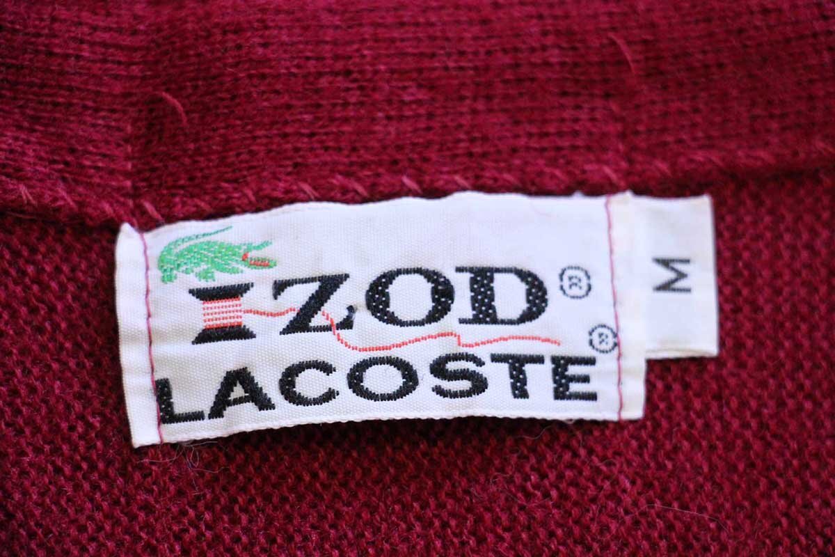 70s IZOD LACOSTE ラコステ ワンポイント パール編み アクリルニット