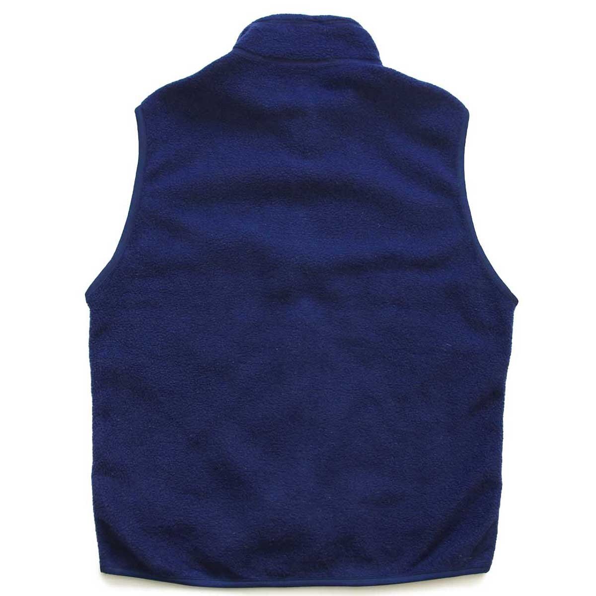 90s USA製 patagoniaパタゴニア ロゴ刺繍 シンチラ フリースベスト 紺