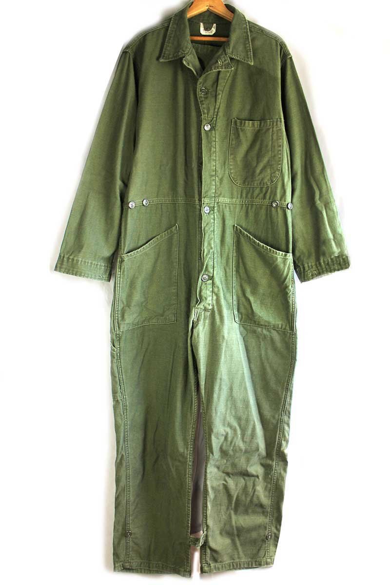 70s 米軍 U.S.ARMY コットンサテン カバーオール オールインワン