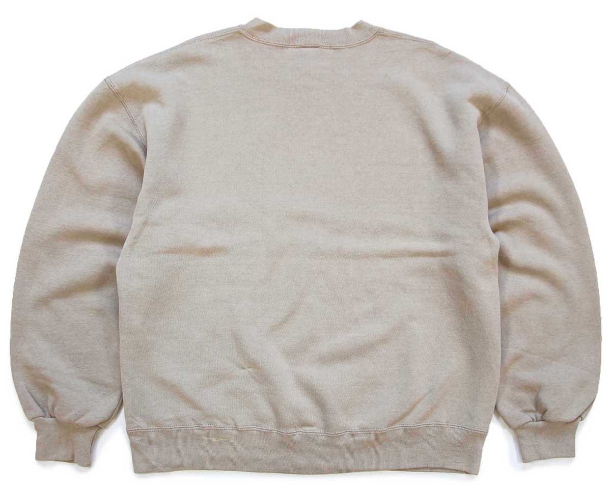 90s USA製 RUSSELLラッセル 無地 前V スウェット ブラウンベージュ L