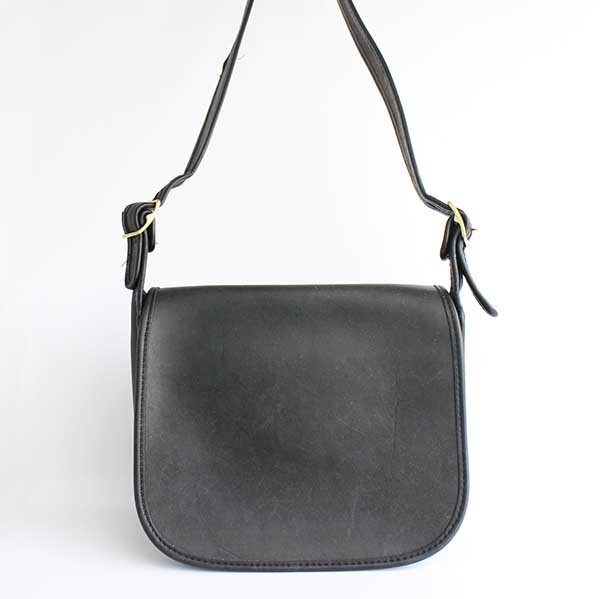 70s USA製 COACH オールド コーチ レザー ショルダーバッグ 黒☆2741