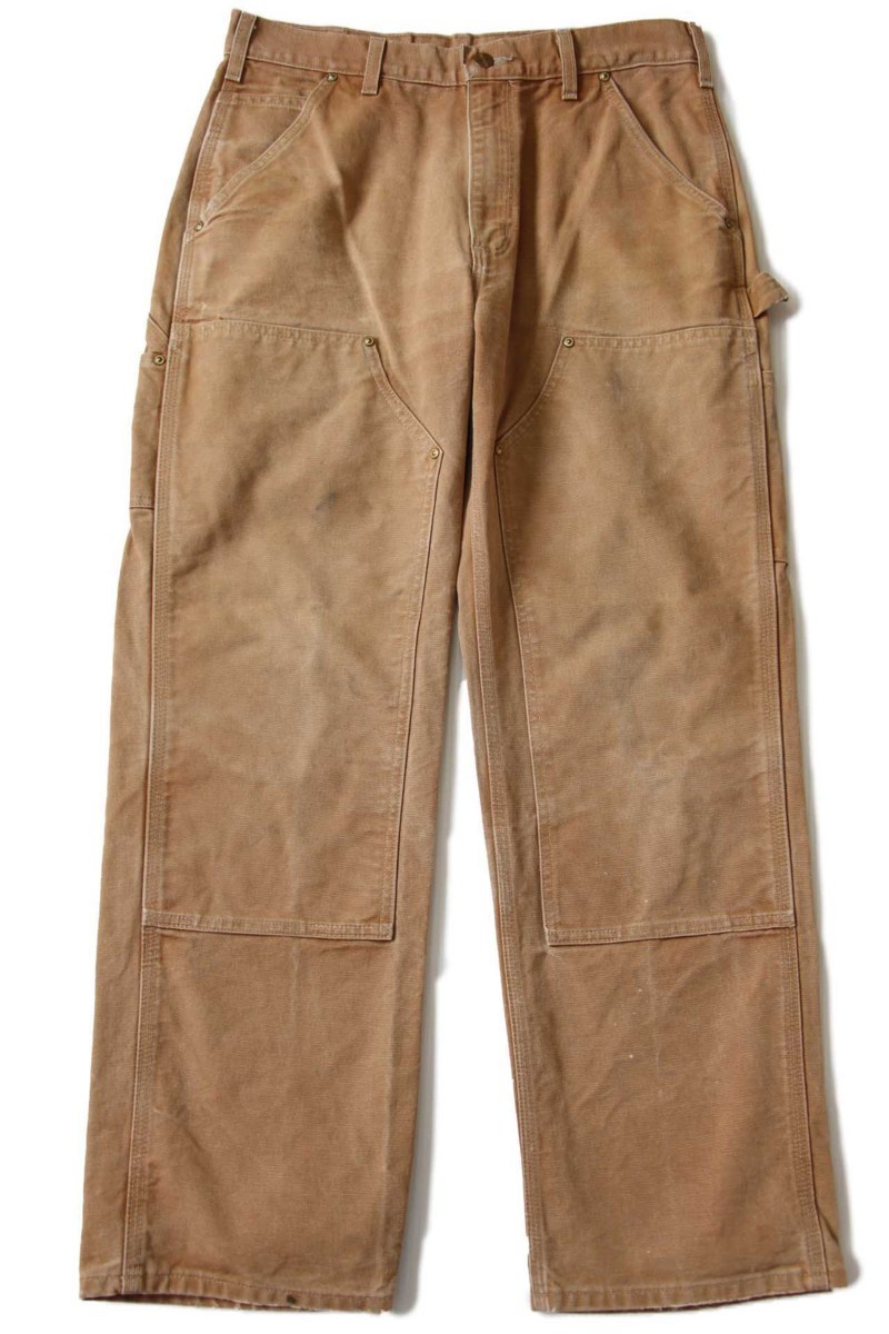 USA製 carharttカーハート ダック地 ダブルニー ペインターパンツ 茶