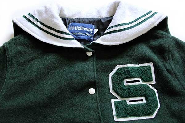90s USA製 Holloway パッチ付き セーラーカラー メルトン ウール