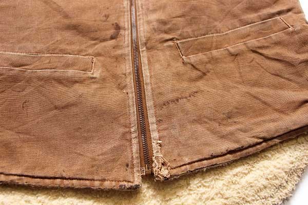 80s USA製 carharttカーハート ボアライナー ダックベスト 茶 MT