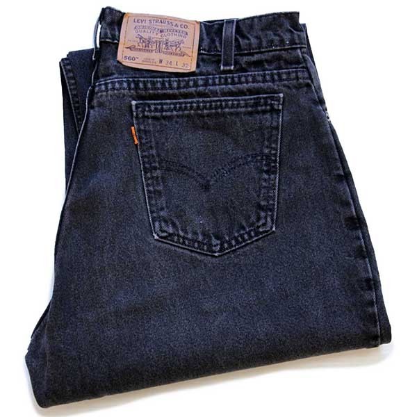 90s USA製 Levi'sリーバイス 560 ブラック デニムパンツ w34 L32☆18