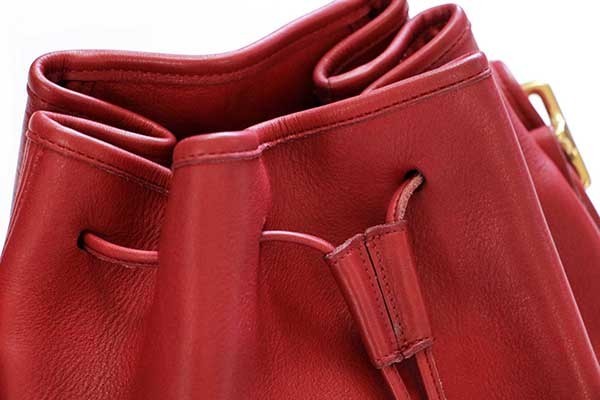 USA製 COACH オールド コーチ 巾着 レザー ショルダーバッグ 赤☆9952