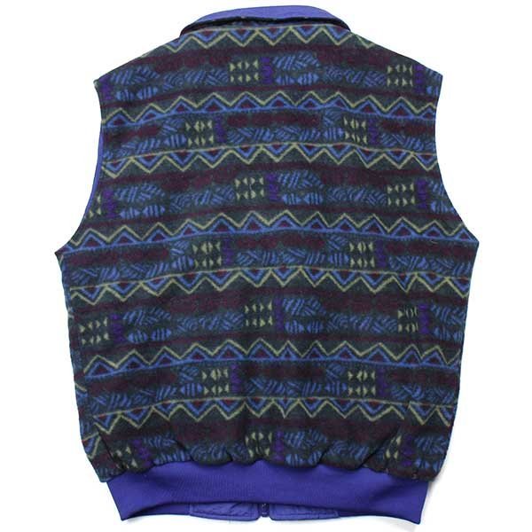 90s Columbiaコロンビア リバーシブル 総柄 フリース×ナイロン ベスト