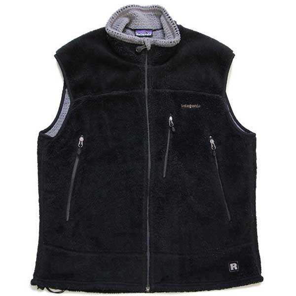 00s USA製 patagoniaパタゴニア R4 POLARTEC フリースベスト 黒 L