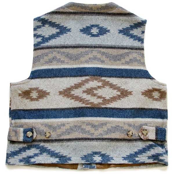 イタリア製 JEANSERIA DEL CORSO ネイティブ柄 ウール ラグベスト L