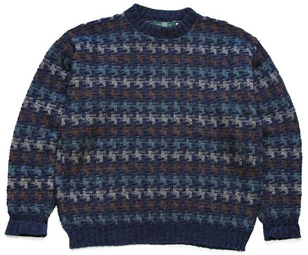 90s USA製 ORVISオービス 編み柄 ネップ入り ウールニット セーター L