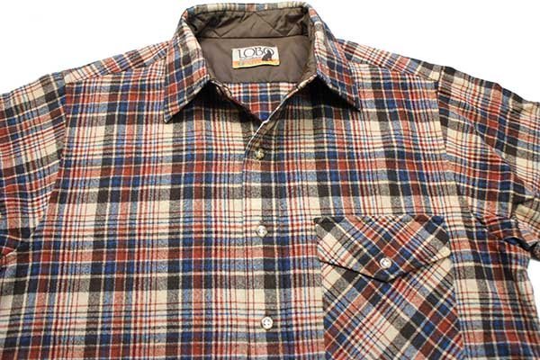 70s PENDLETONペンドルトン LOBO チェック エルボーパッチ付き ウール