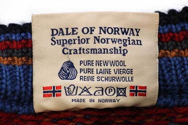 00s ノルウェー製 DALE OF NORWAY ノルディック柄 ハーフジップ ウール