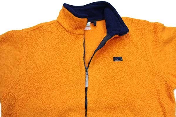 90s L.L.Bean パイル フリースジャケット マンゴー KIDS XL