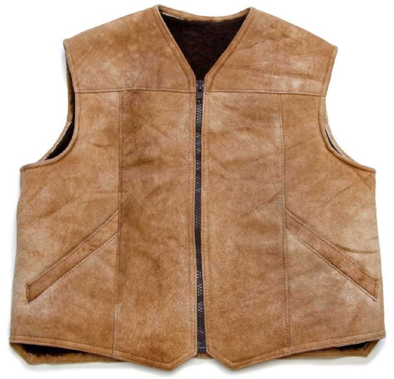 80s Piapa シープスキン リアル ムートンベスト 薄茶 - Sixpacjoe Web Shop