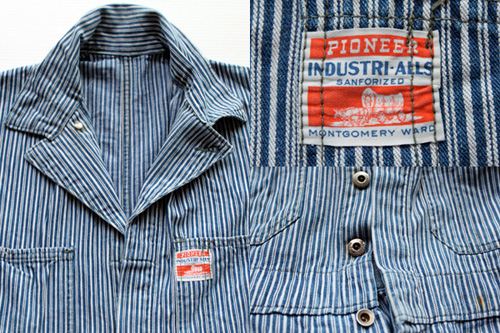 50s PIONEER ランダムヒッコリー ストライプ オールインワン