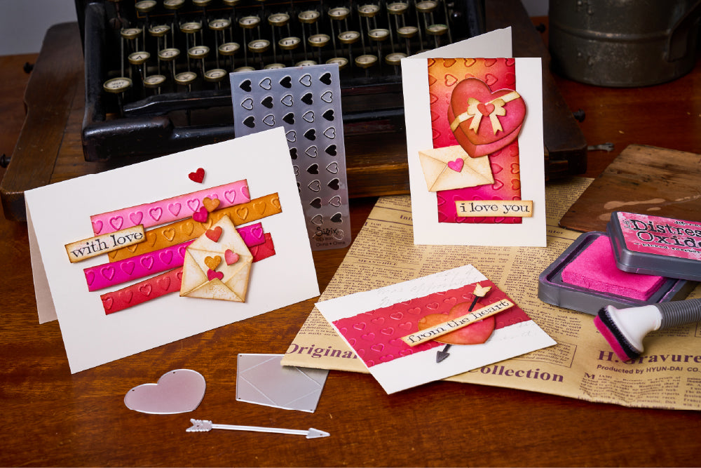 Sizzix 2-D Texture Fades Embossing Folder w/8PK Thinlits Set