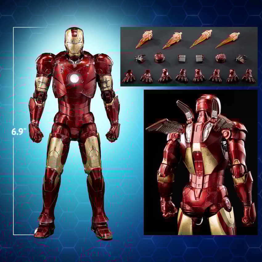 DLX Iron Man Mark 3 (Battle Damaged) Action Figure by threezero