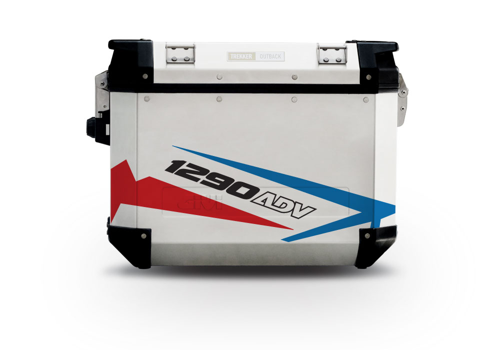 Givi Trekker Outback Side Panniers Spike Blue & Red Stickers Kit