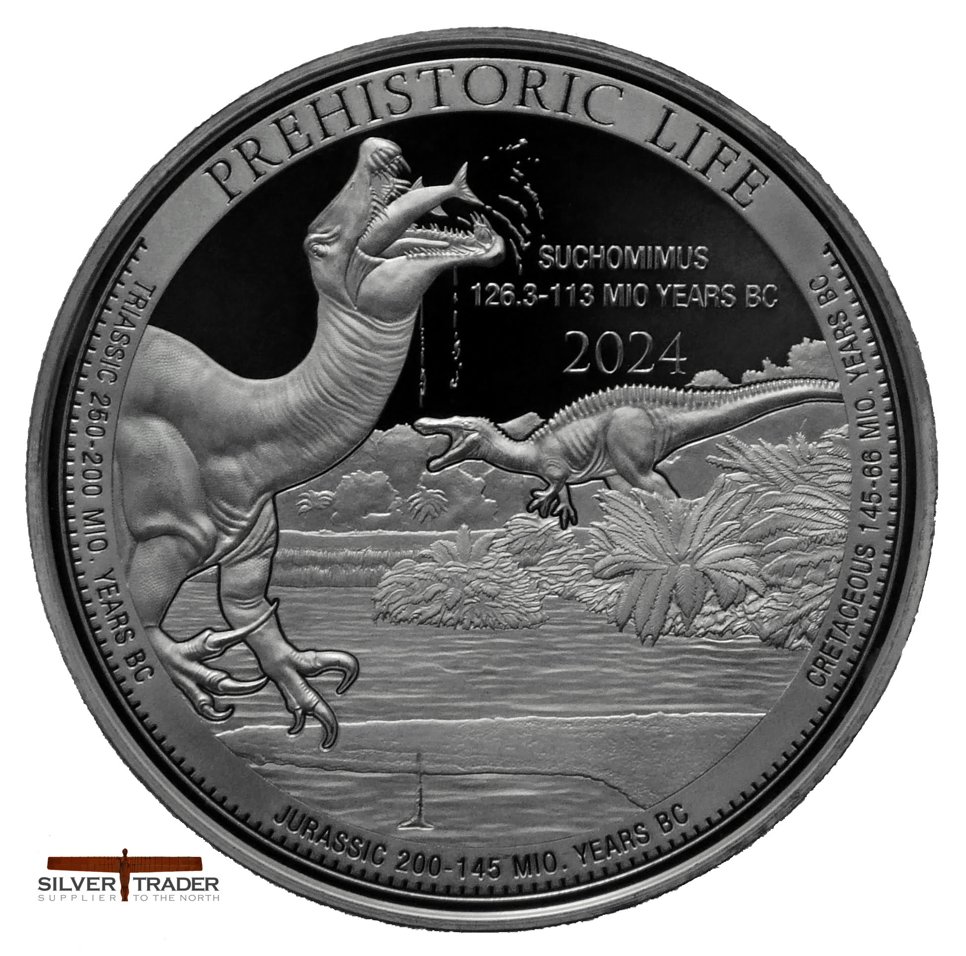 2024 Suchomimus Prehistoric Life Congo 1oz Silver Bullion Coin