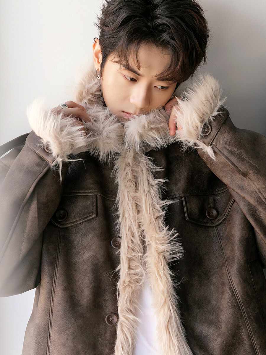 Thick fur collar jacket OR3742 – 韓国メンズファッション通販 - ORUN -