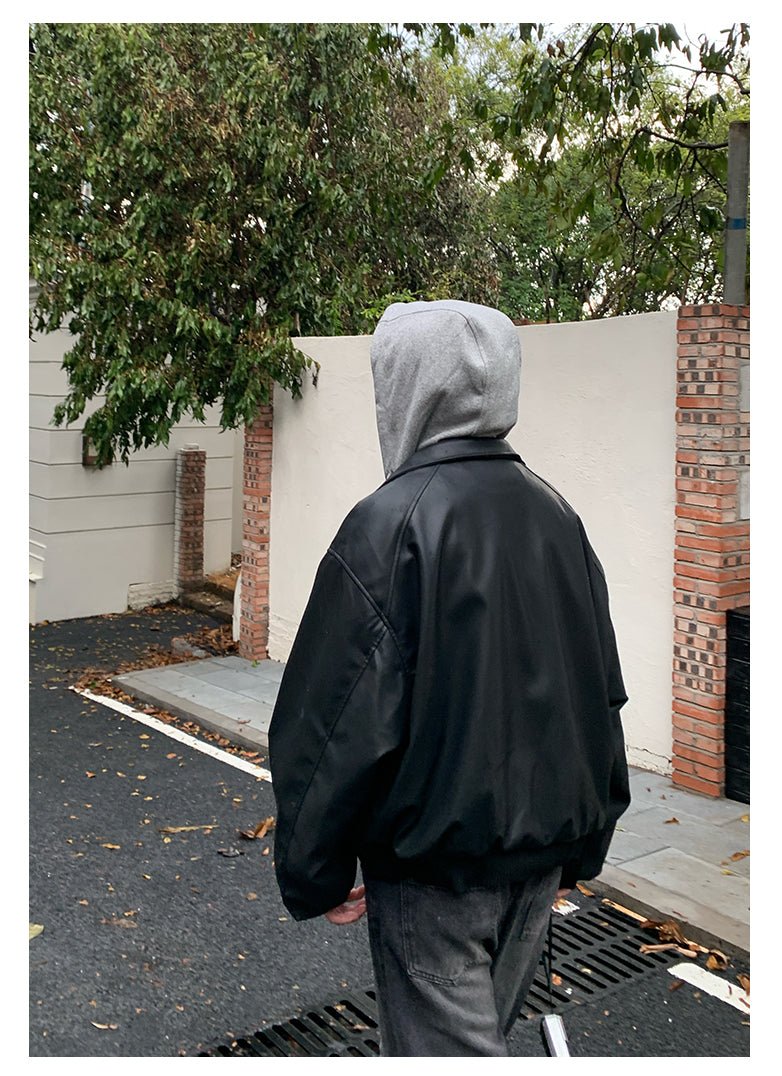 重ね着風レザージャケット – 韓国メンズファッション通販 - ORUN -