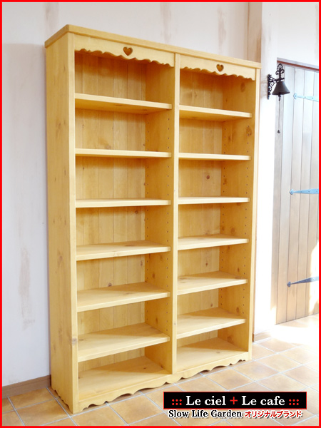 ナチュラルカントリー家具＆パイン家具 本棚（ブックシェルフ）W120