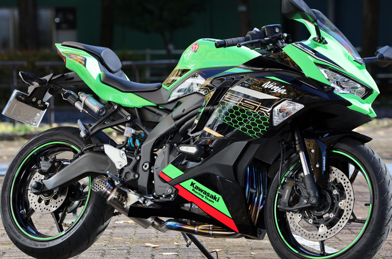 オウ Kawasaki Ninja ZX-25R/SE (2BK-ZX250E) POWERBOX FULLチタンブルー