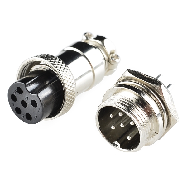 6-Pin Chassis Connector - Panel Mount (male and female) - SparkFun