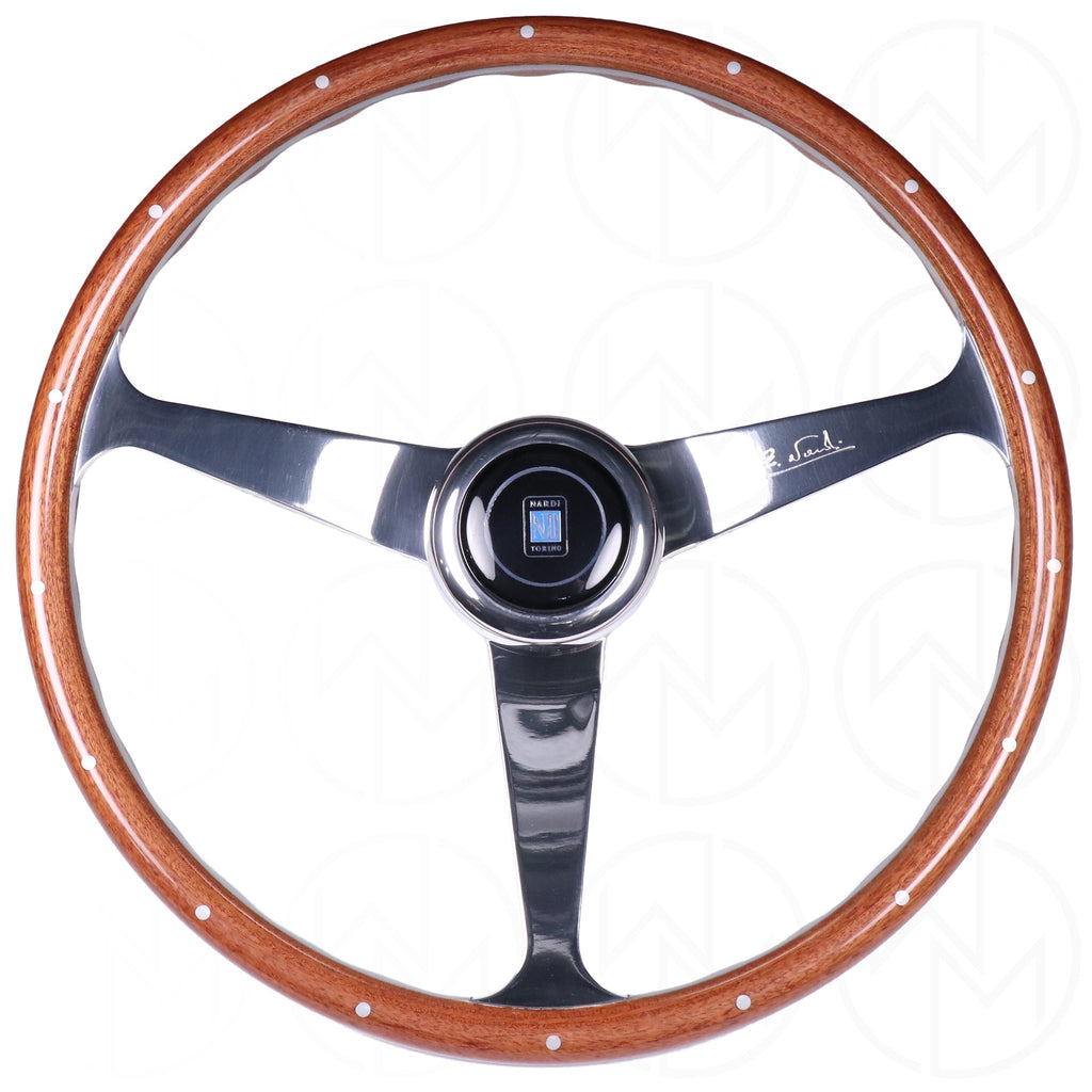 Nardi Classic Anni '50 Wood Steering Wheel - 380mm Polished Spokes