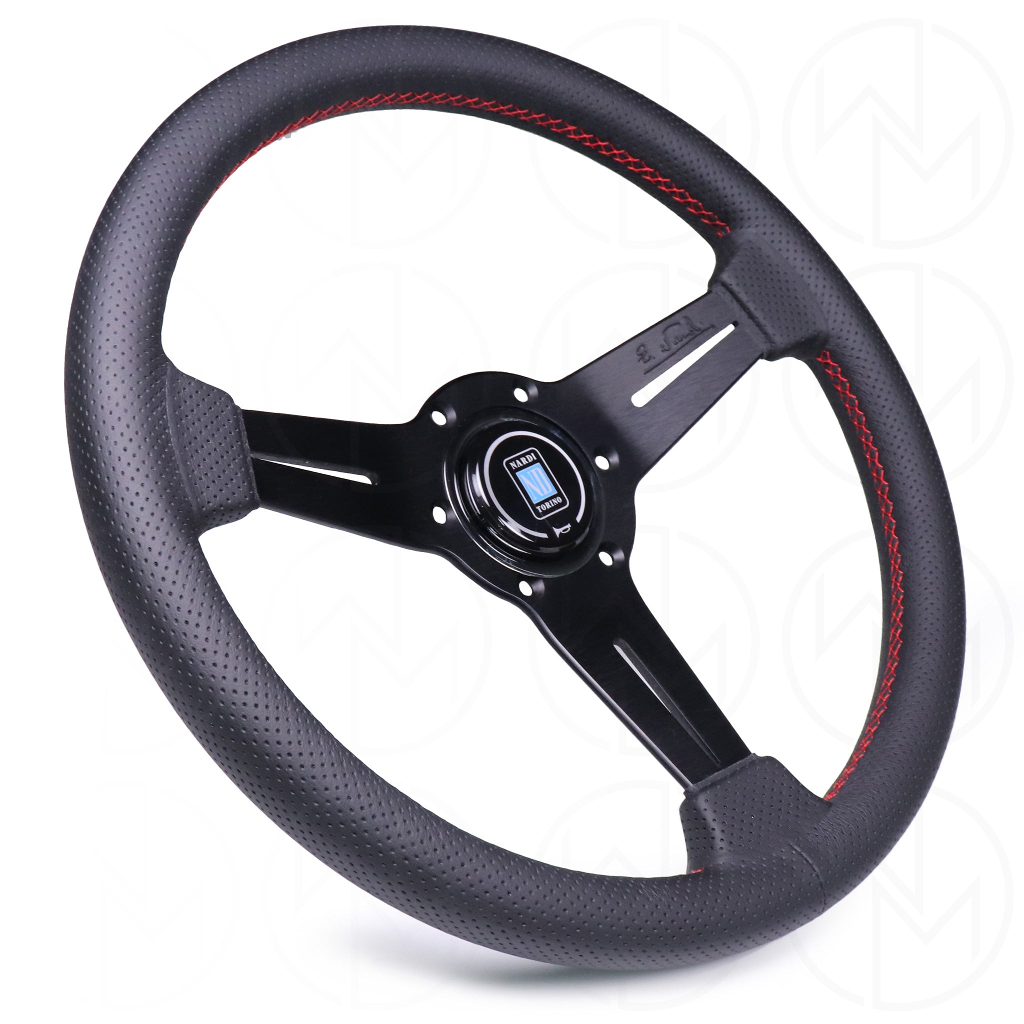 Nardi Classic Steering Wheel - 360mm Perforated Leather w/Red
