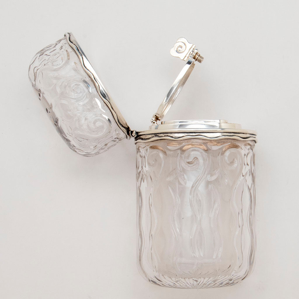 Tiffany & Co. Antique Sterling Silver and Glass Container, NYC, NY