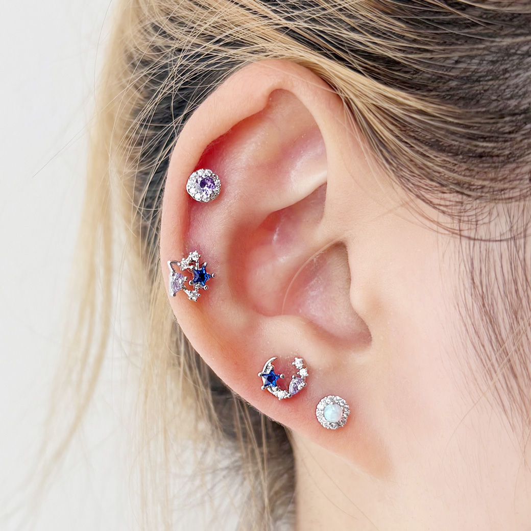 14G 16G ］様々なカラーが動きに合わせて浮かぶオパール 風デザイン