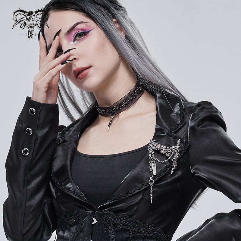 Vintage❗ブラック 彫刻 女性モチーフ ブローチ 女神 蚤の市 Vintage