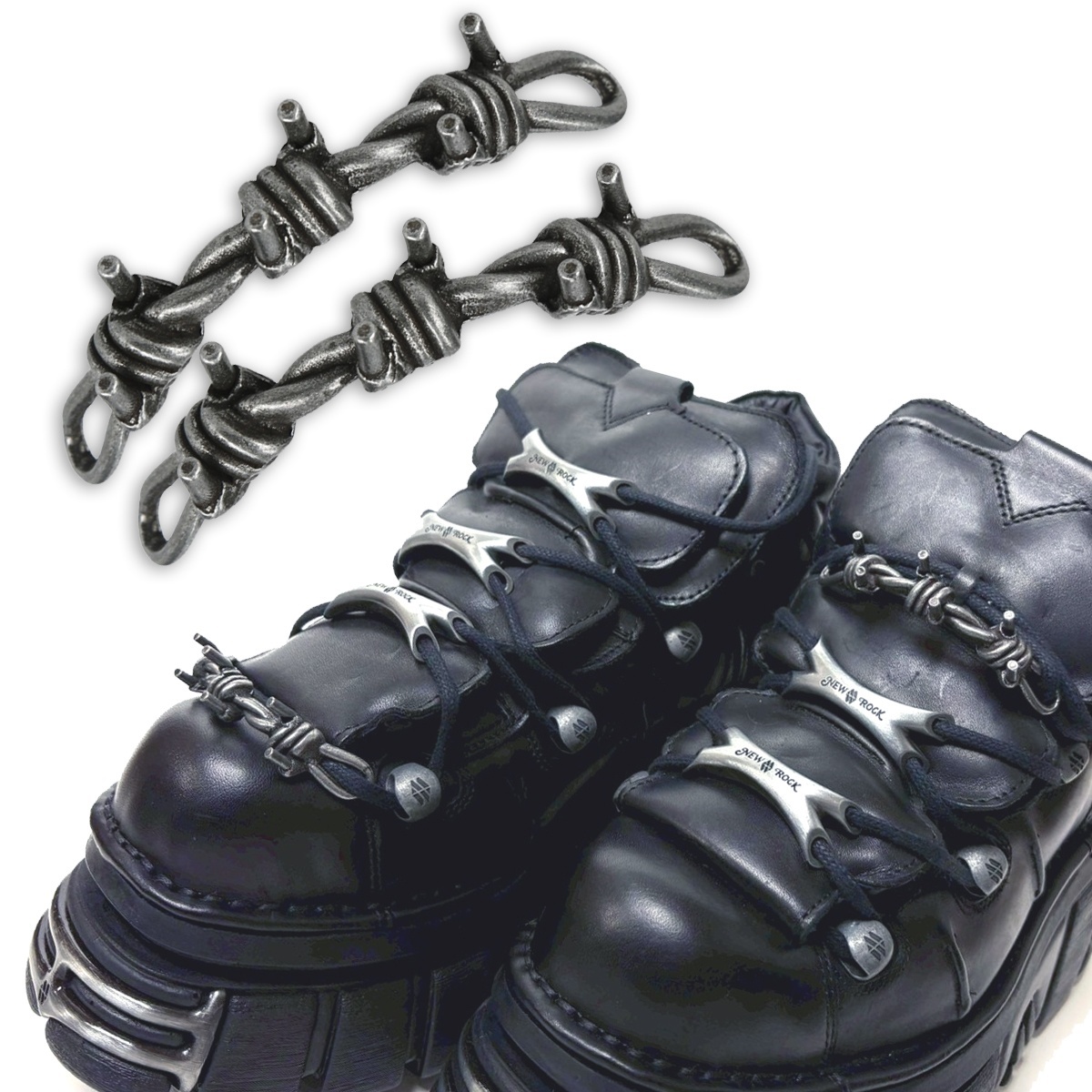 ⭐即納⭐ カスタムシューズパーツ/有刺鉄線【NEW ROCK】 | Spider Rock Web