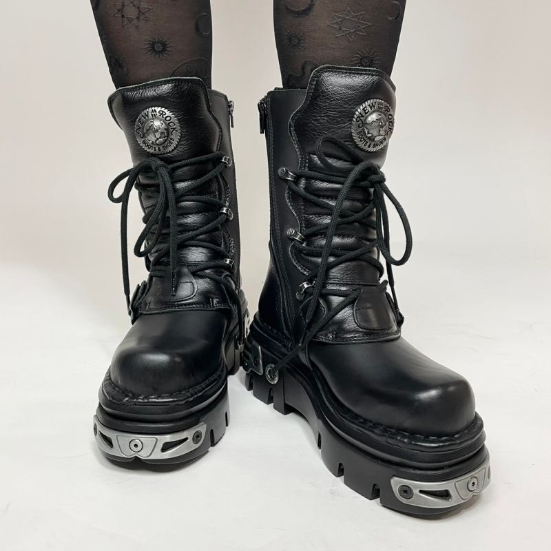 取り寄せ]M-373-S4 / プレート / 厚底ブーツ / 本革【NEW ROCK