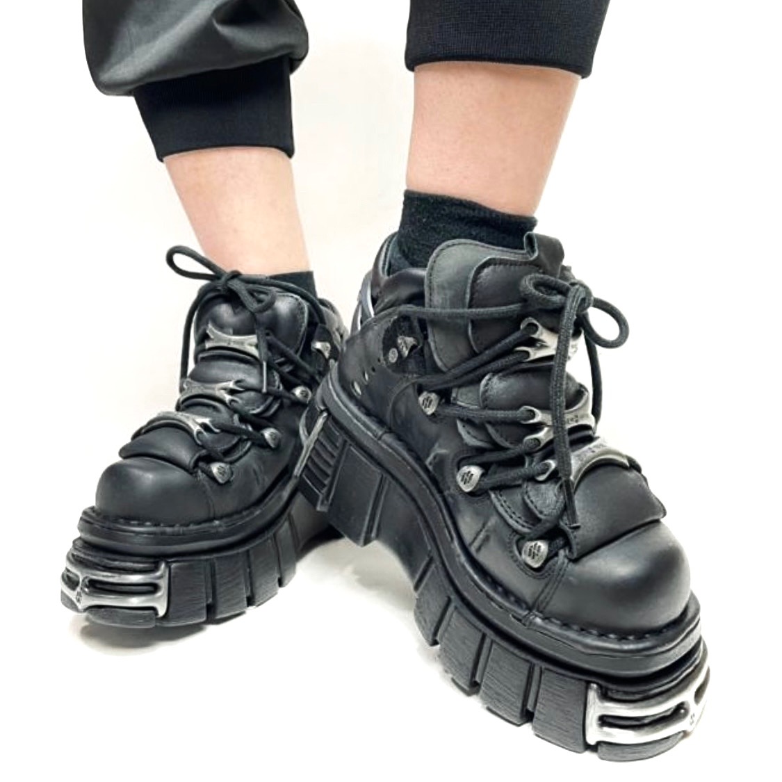 ⭐即納⭐M-106-S112 / プレート / 厚底スニーカー / 本革【NEW ROCK