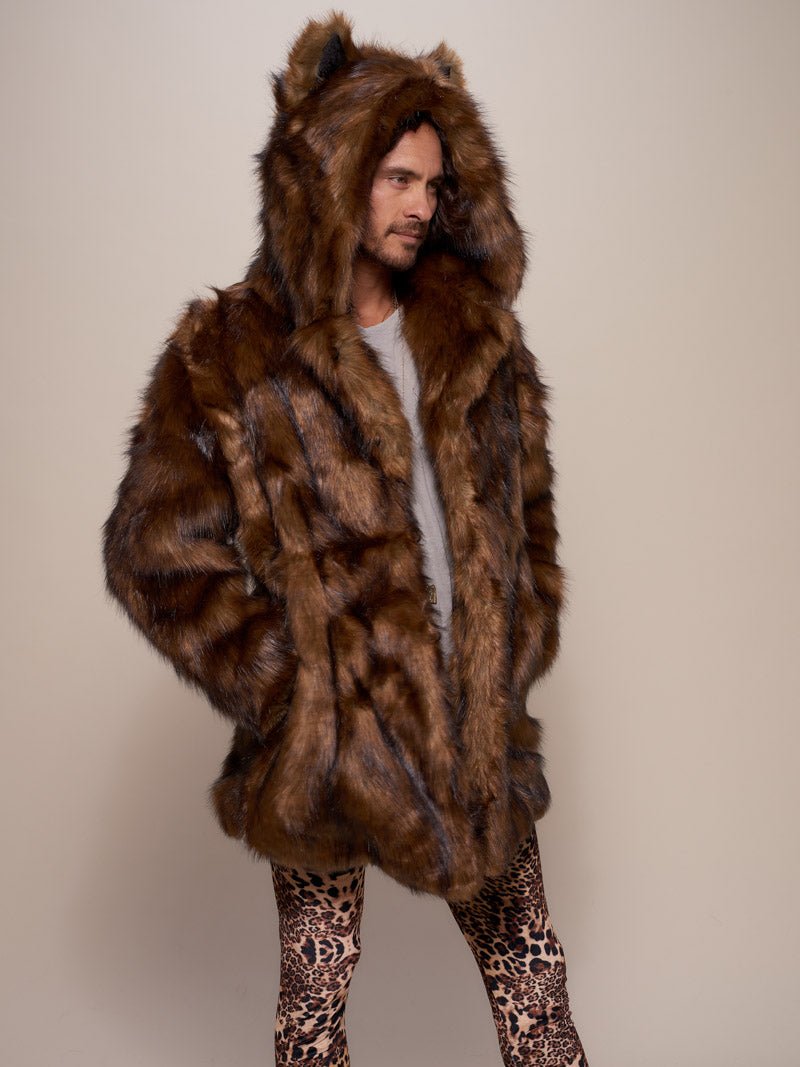 Classic Tawny Wolf Faux Fur SpiritHood Coat | Embrace the Wild